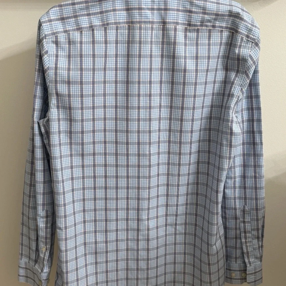Banana Republic Plaid Cotton Button-Up Shirt Blue Long Sleeve Size Men's M NWOT